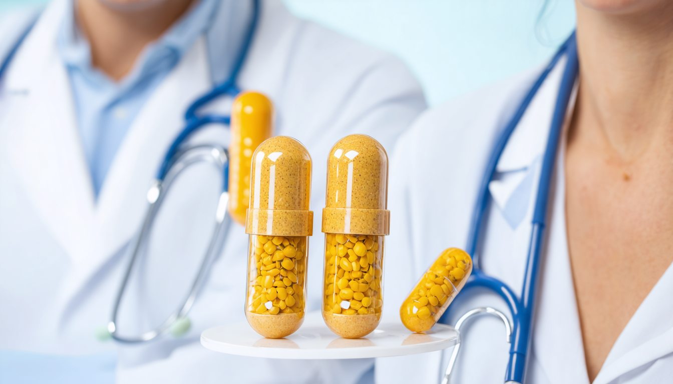 Vardenafil tablets with a medical information sheet and stethoscope, symbolizing safe use under medical supervision